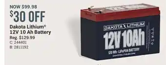 Cabela's Dakota Lithium 12V 10 Ah Battery offer