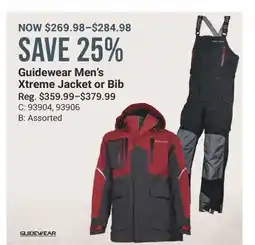 Cabela's Guidewear Men's Xtreme Jacket or Bib offer