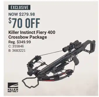 Cabela's Killer Instinct Fiery 400 Crossbow Package offer