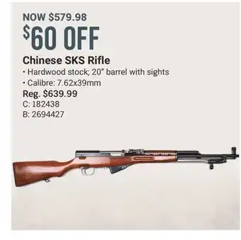 Cabela's Chinese SKS Rifle offer