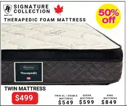 The Sleep Factory SIGNATURE COLLECTION THERAPEDIC FOAM TWIN MATTRESS offer