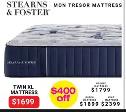 The Sleep Factory STEARNS & FOSTER MON TRESOR TWIN XL MATTRESS offer