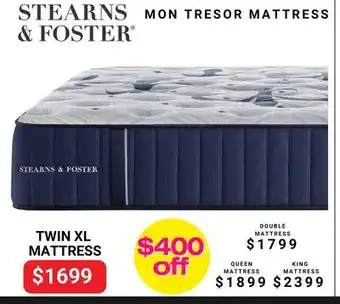 The Sleep Factory STEARNS & FOSTER MON TRESOR TWIN XL MATTRESS offer