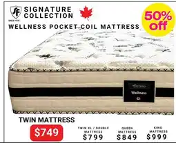 The Sleep Factory SIGNATURE COLLECTION WELLNESS POCKET COIL TWIN MATTRESS offer