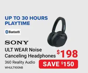 Visions Electronics SONY ULT WEAR Noise Canceling Headphones offer