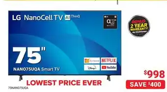 Visions Electronics LG 75 NanoCell Smart TV offer