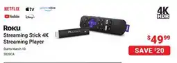 Visions Electronics ROKU Streaming Stick 4K Streaming Player offer