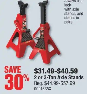 PartSource Torn BIG RED 2 or 3-Ton Axle Stands offer