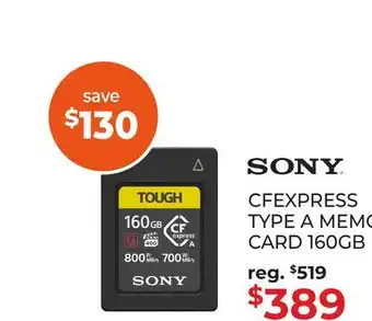 Gosselin Photo CFEXPRESS TYPE A MEMORY CARD 160GB offer