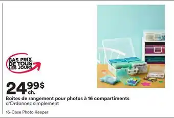 Michaels Boîtes de rangement pour photos à 16 compartiments d'Ordonnez simplement offer