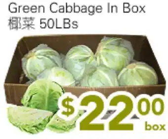 Ample Food Market Green Cabbage In Box offer