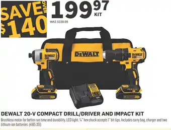 Co-op Dewalt 20-v compact drill/driver and impact kit offer