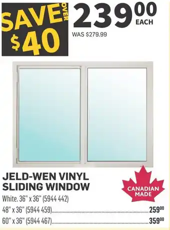 Co-op Jeld-wen vinyl sliding window offer