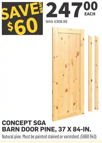 Co-op Concept sga barn door pine offer