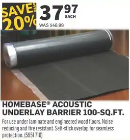 Co-op Homebase acoustic underlay barrier 100-sq.ft. offer