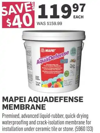 Co-op Mapei aquadefense membrane offer