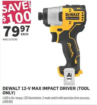 Co-op Dewalt 12-v max impact driver offer