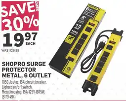 Co-op Shopro surge protector metal, 6 outlet offer