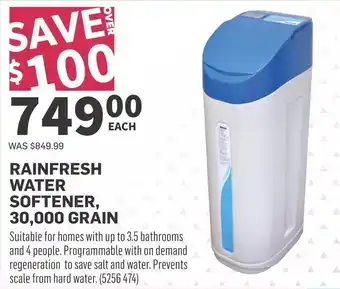 Co-op Rainfresh water softener, 30,000 grain offer