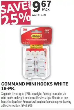 Co-op Command mini hooks white 18-pk. offer