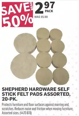 Co-op Shepherd hardware self stick felt pads assorted, 20-pk. offer