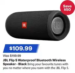 Best Buy JBL Flip 5 Waterproof Bluetooth Wireless Speaker - Black offer