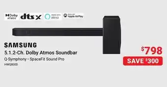 Visions Electronics Samsung Q Series 5.1.2 Ch. Dolby Atmos Soundbar offer