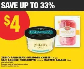 No Frills Zerto parmesan shredded cheese offer