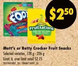 No Frills Mott's or Betty Crocker Fruit Snacks offer