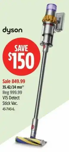 Canadian Tire dyson V15 detect stick Vac offer