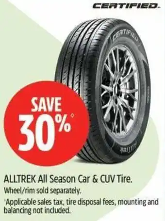 Canadian Tire ALLTREK All Season Car & CUV Tire offer