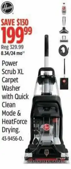 Canadian Tire Power Scrub XL Carpet Washer with Quick Clean Mode & HeatForce Drying offer