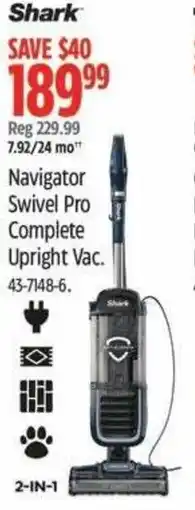 Canadian Tire Shark navigator Swivel Pro Complete Upright Vac offer