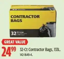 Canadian Tire 32-Ct Contractor Bags offer