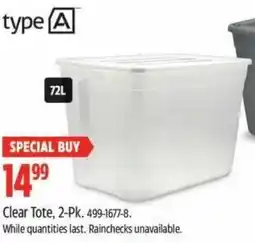 Canadian Tire Clear Tote offer