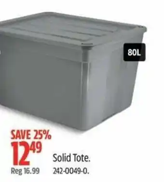 Canadian Tire Solid Tote offer