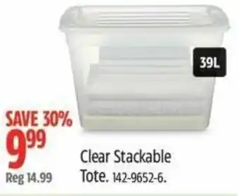 Canadian Tire Clear Stackable Tote offer