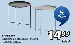 JYSK RANDERUP Accent table, steel, black or sand offer