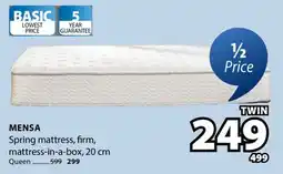 JYSK MENSA Spring mattress offer