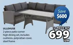 JYSK ULLEHUSE 2-piece patio corner high dining offer