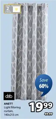 JYSK ANETT Light filtering curtain offer