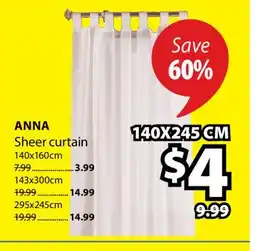 JYSK ANNA Sheer curtain offer