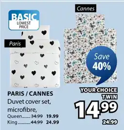 JYSK PARIS / CANNES Duvet cover set, microfibre offer