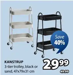 JYSK KANSTRUP 3-tier trolley offer