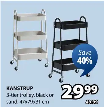 JYSK KANSTRUP 3-tier trolley offer