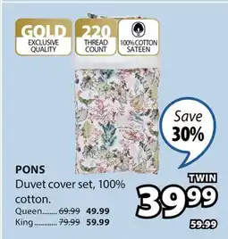 JYSK PONS Duvet cover set TWIN offer