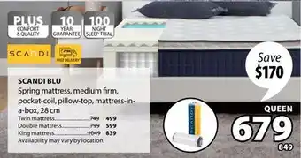 JYSK SCANDI BLU Spring mattress offer