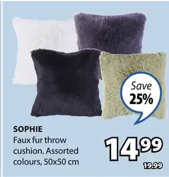 JYSK SOPHIE Faux fur throw cushion offer