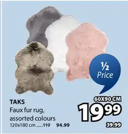 JYSK TAKS Faux fur rug 60X90 CM offer