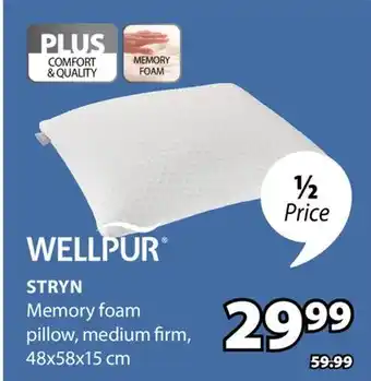 JYSK STRYN Memory foam pillow offer